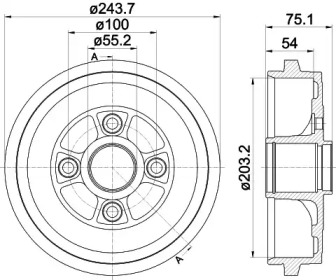 HELLA PAGID 8dt355302951 -  Тормозной барабан